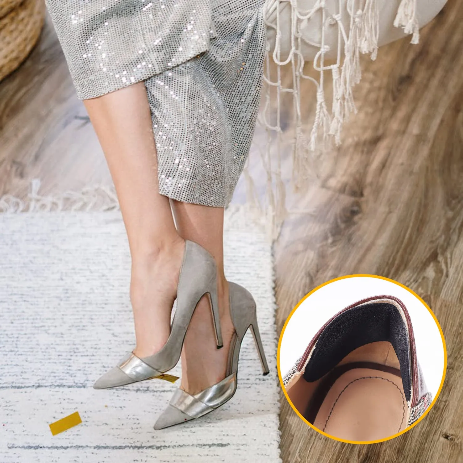 20 Pcs Heel Grips for Ladies Shoes, Heel Grips Shoes Too Big Self Adhesive Heel Cushion Pads Prevent Feet Grinding Shoe Heel Protectors for Women and Men