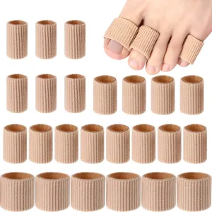 24 Pieces Toe Cushion Tube 0.98 Inches Toe Tubes Sleeves Soft Gel Corn Pad Protectors for Cushions Corns, Blisters, Calluses, Toes and Fingers, 3 Size (Mixed Size Toe Cushion Tube, 24 Pieces)