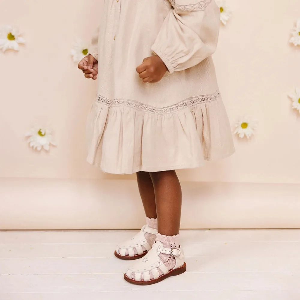 Adelisa & Co :: Leather Sandals Cream Flora