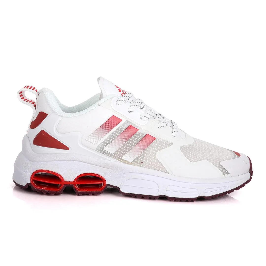 Adidas Original 3 Stripes Red And White Design Sneakers