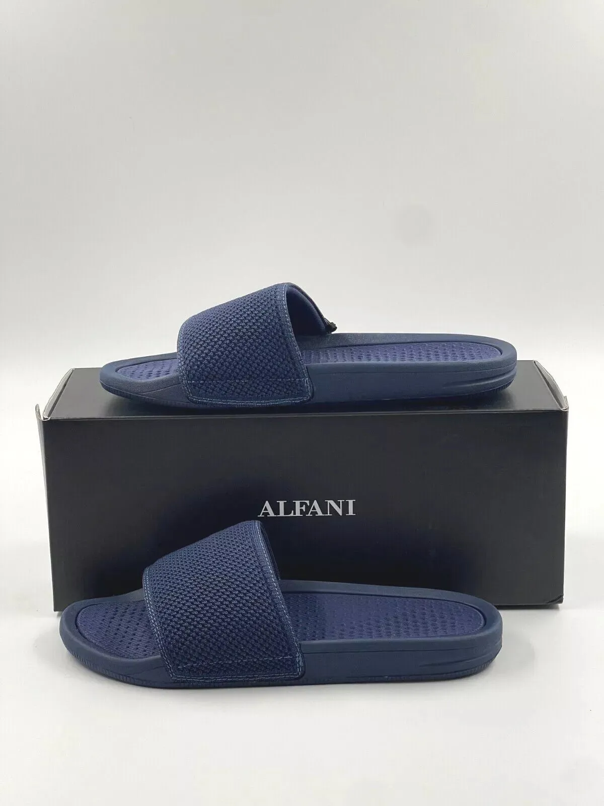 Alfani Men's Mesh Slide Sandal  Color Navy Size 10