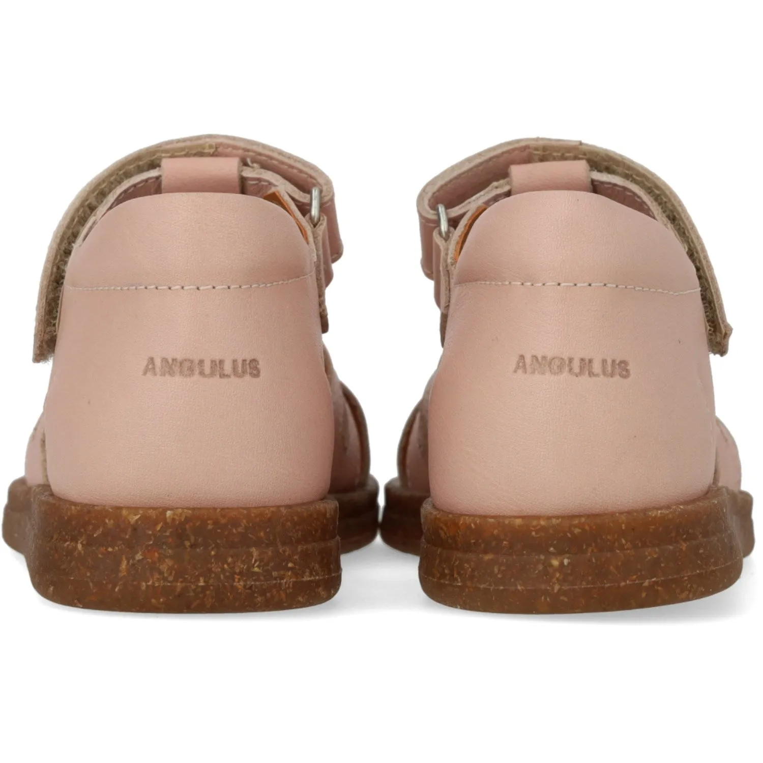 Angulus Rosebud/Rosebud Glitter Leather Heart Sandal with Sparkling Glitter Heart