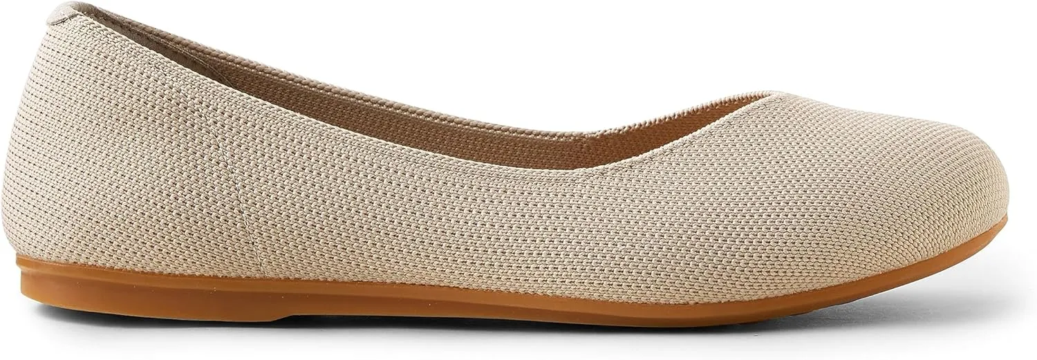 Arromic Flats Shoes for Women, Washable Round Toe Knit Ballet Flats Shoes with Comfortable Heel Cushions, Soft Slip on Dressy Shoes for Business Casual, Office, Work, Wedding