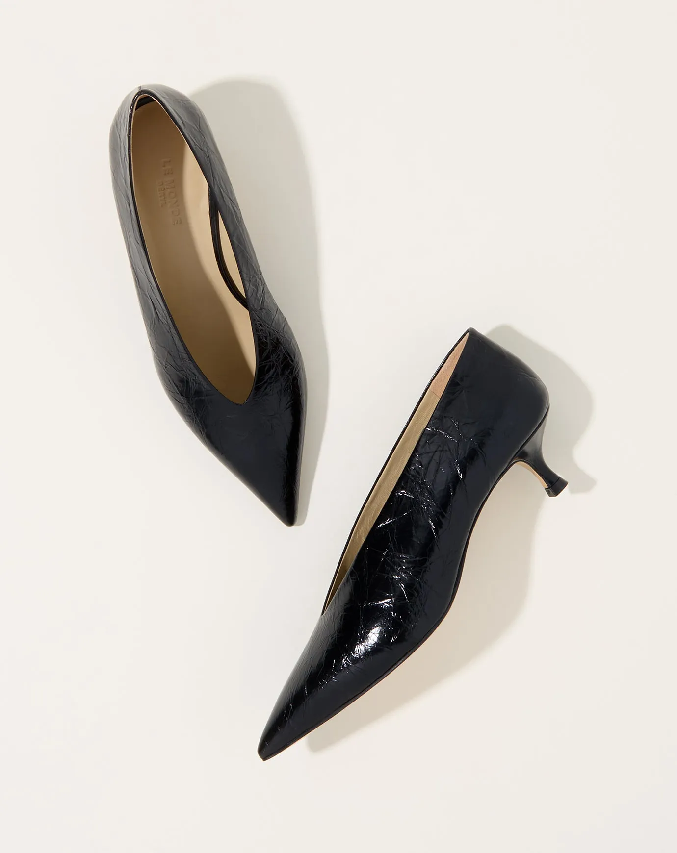 Babouche Kitten Heel in Black