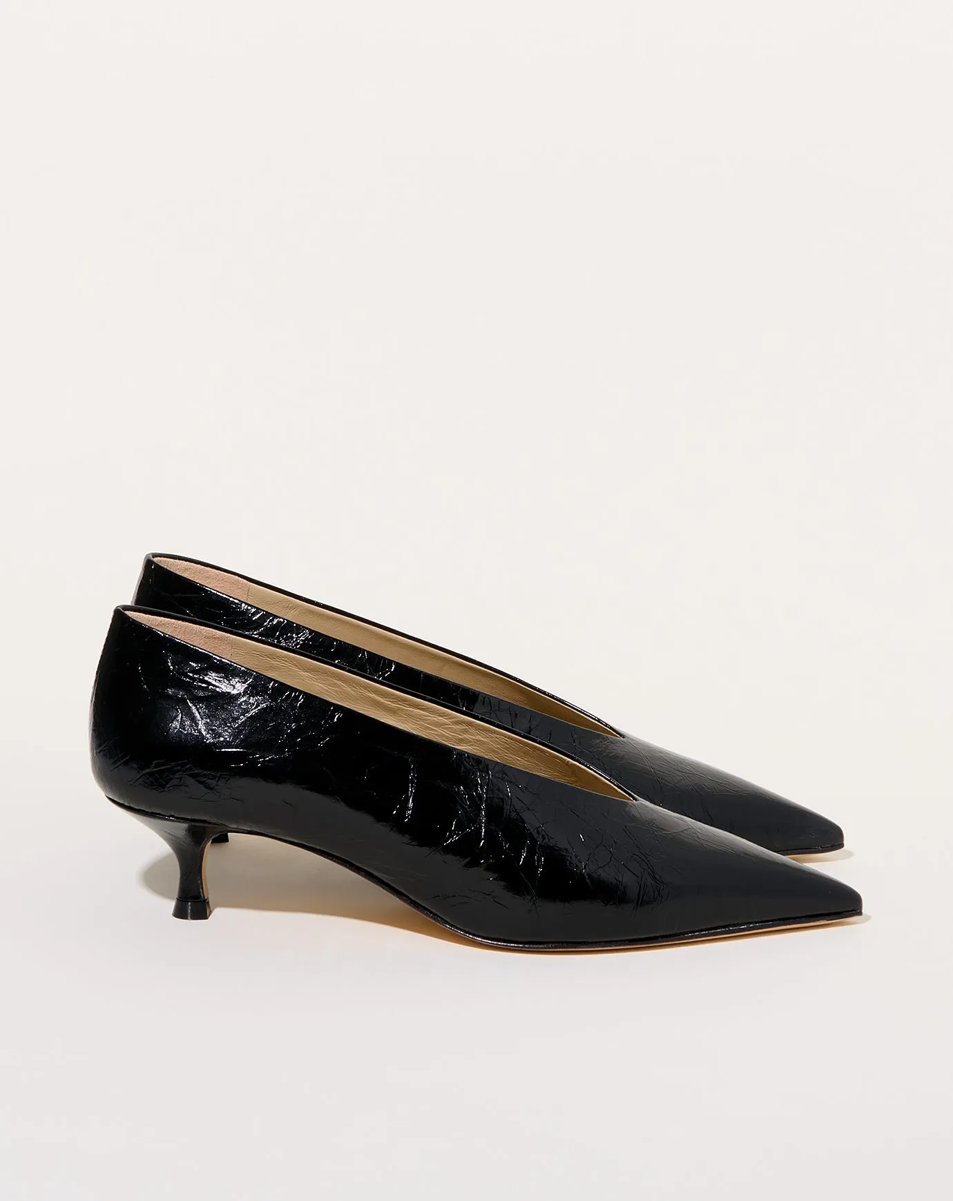Babouche Kitten Heel in Black
