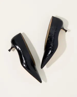 Babouche Kitten Heel in Black