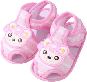 Baby Girl Sandals 3-6 Months Baby Girls Boys Soft Toddler Shoes Infant Toddler Walkers Shoes Cartoon Bear Princess Baby