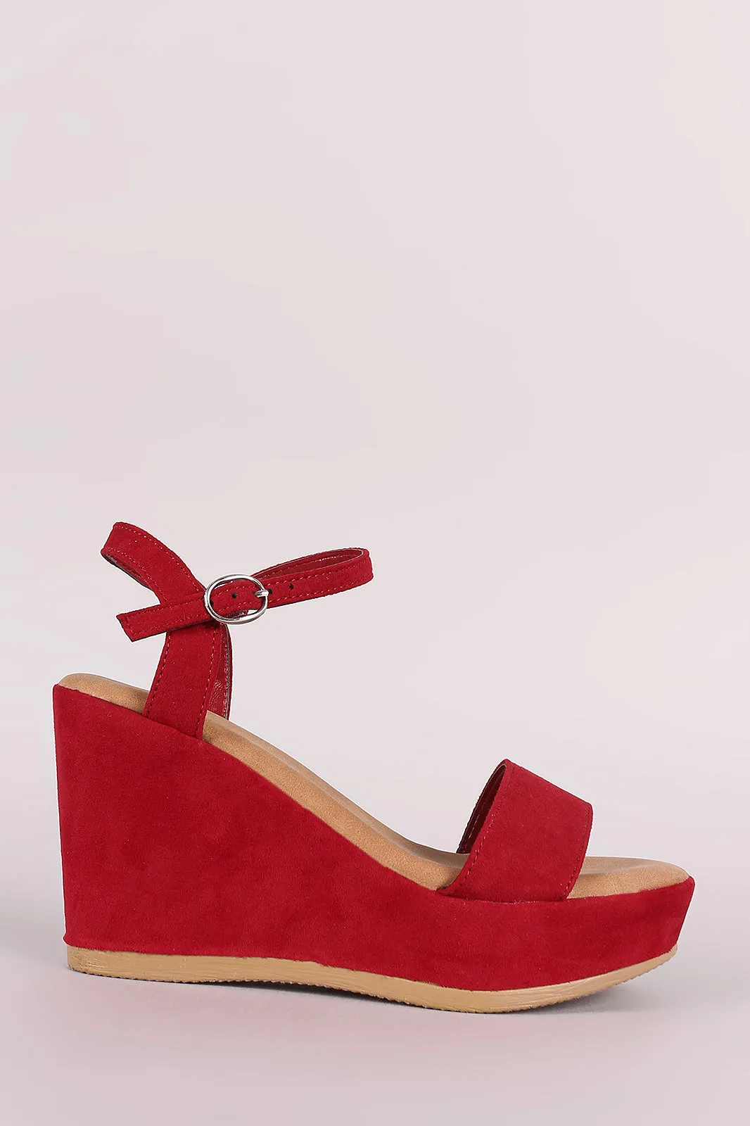 Bamboo One Band Ankle Strap Platform Wedge