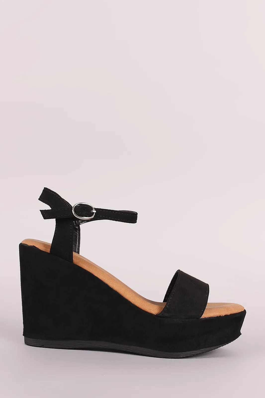 Bamboo One Band Ankle Strap Platform Wedge
