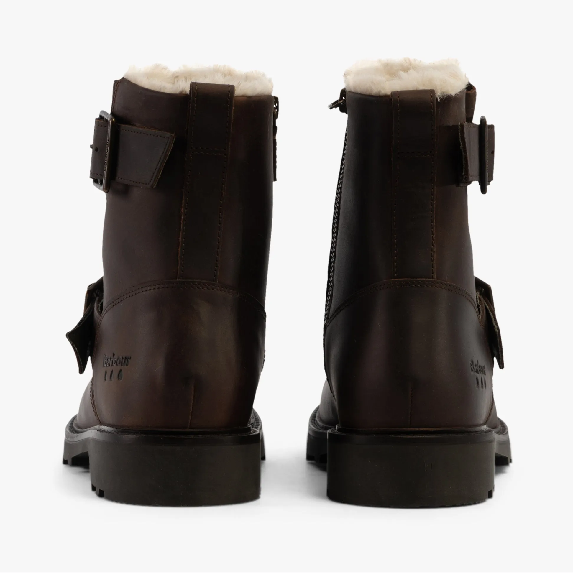 Barbour DERWENT Womens Biker Boots Brown