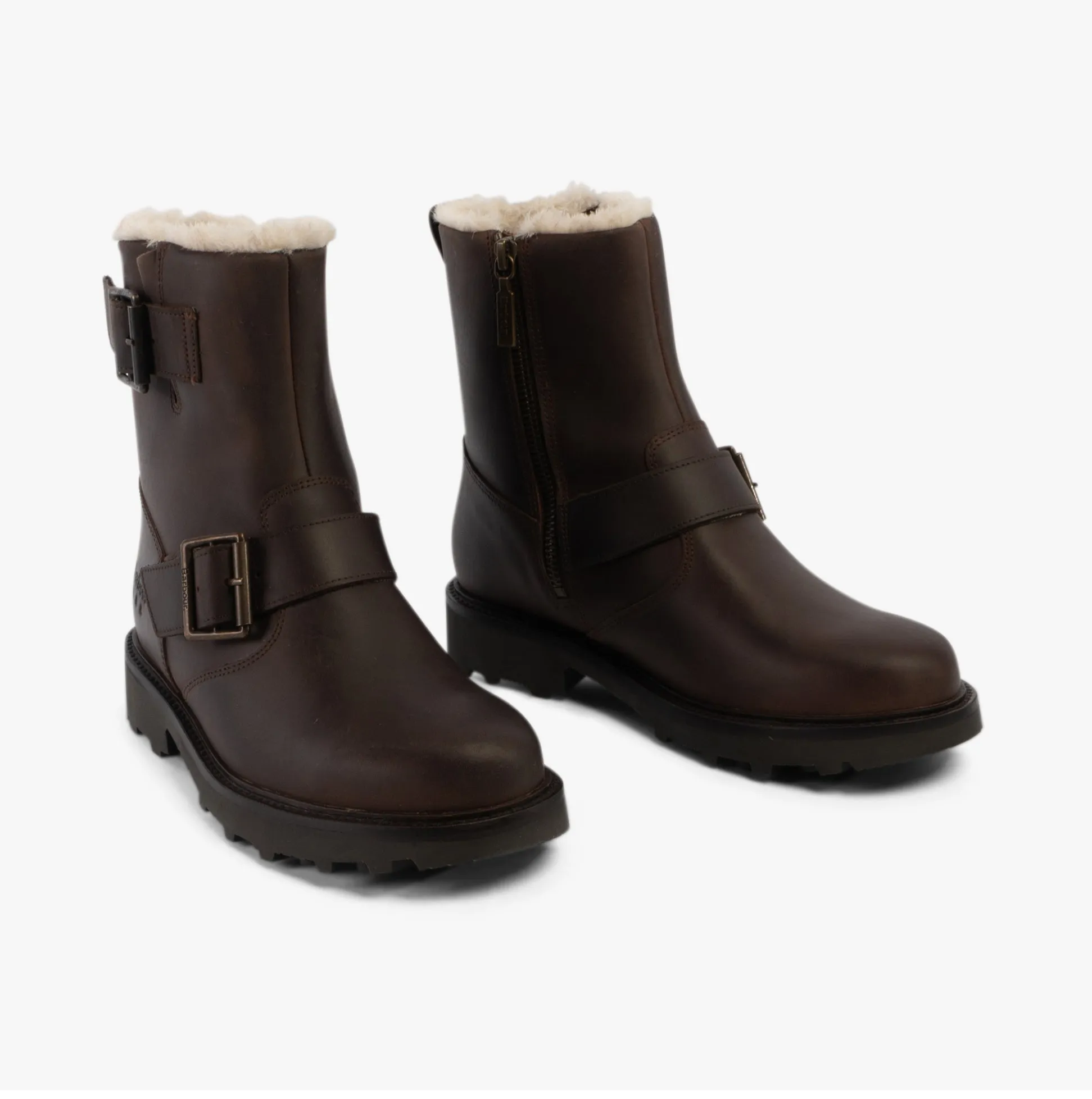 Barbour DERWENT Womens Biker Boots Brown