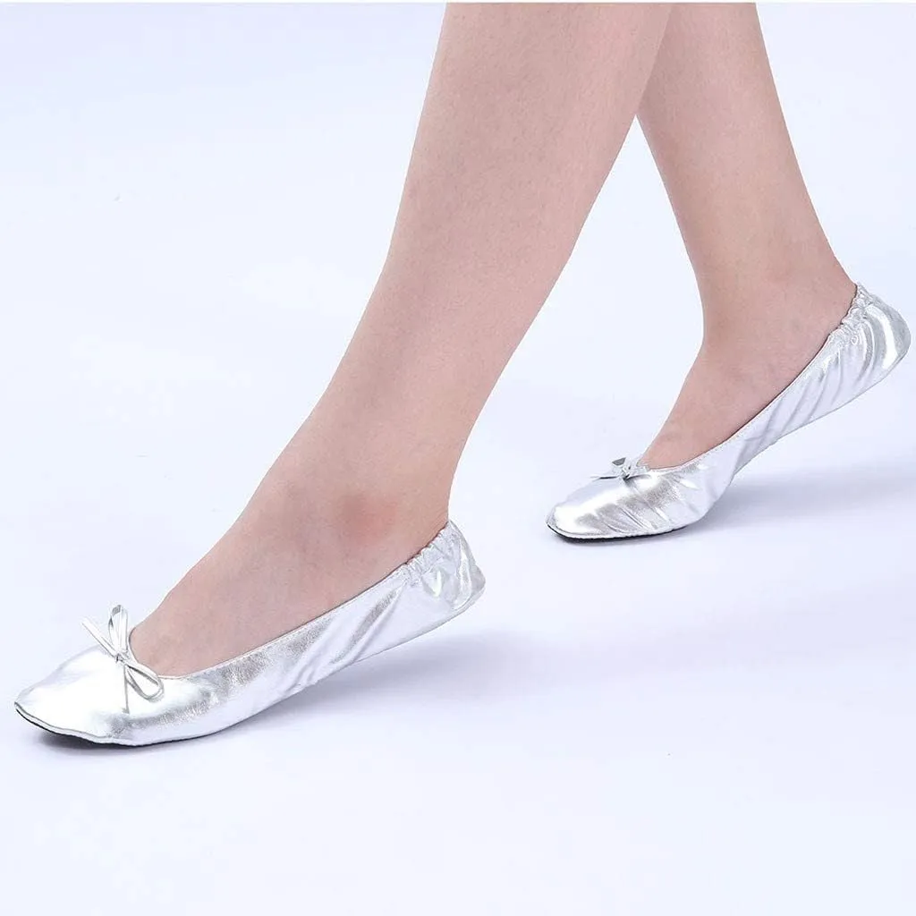 Bed Slippers Women Shoes Slipper Party Travel Flat Women Dance Ballet Roll Foldable Slide on Platform Shoes for Women