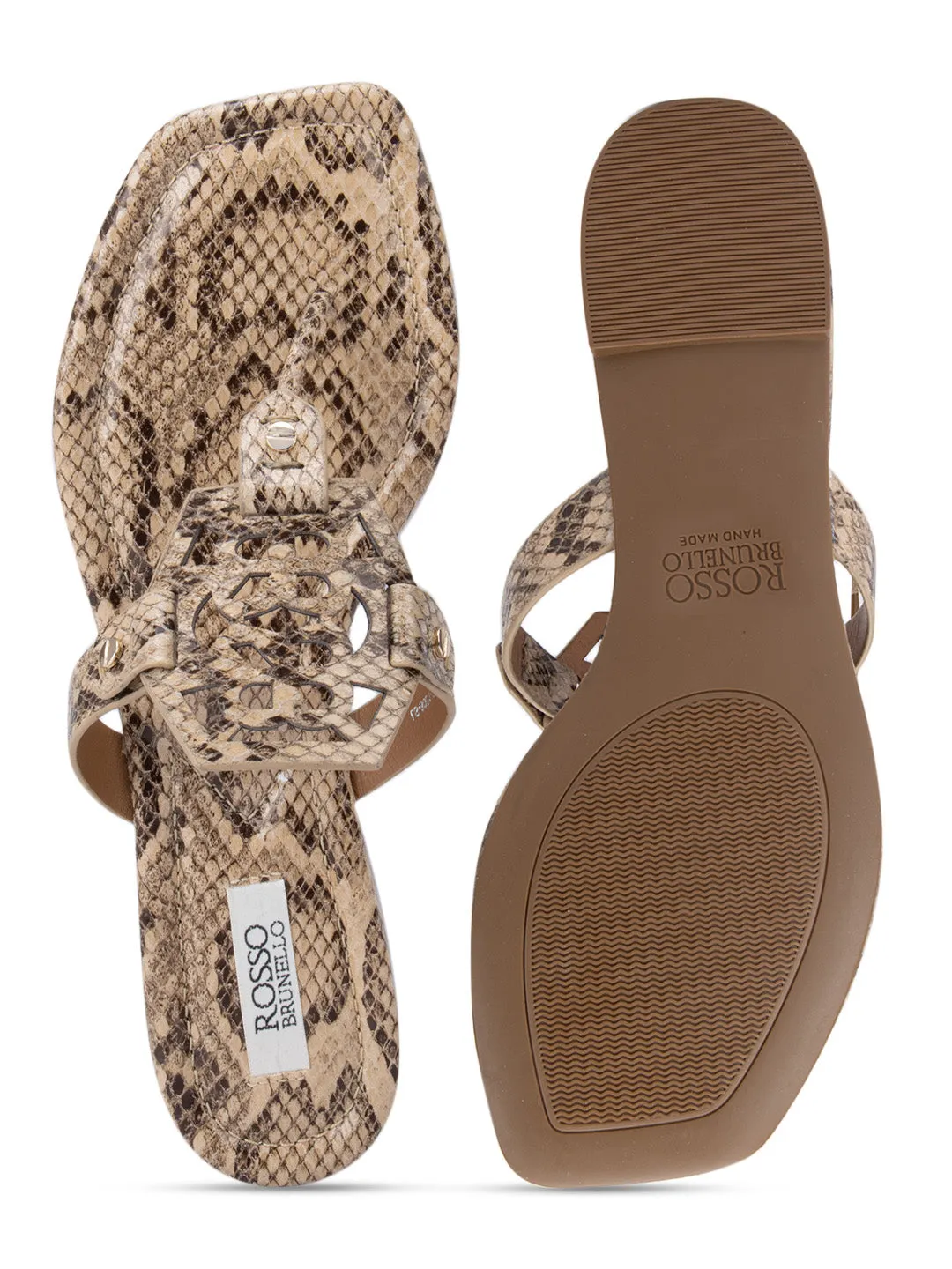 Beige Printed Logo Sliders