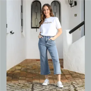 Bernie Crop Flare Denim Jeans