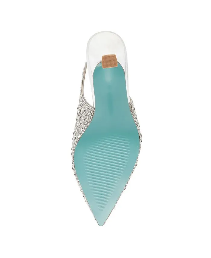 Betsey Johnson Women's Clark Peep Toe Evening Shoes, Silver