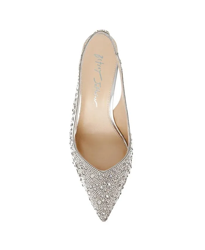 Betsey Johnson Women's Clark Peep Toe Evening Shoes, Silver