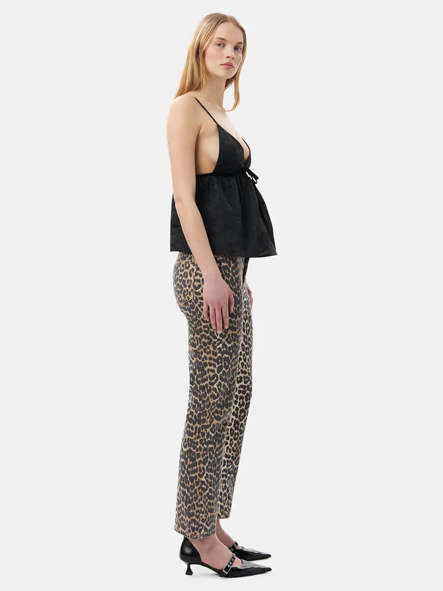 Betzy Cropped Jeans - Leopard