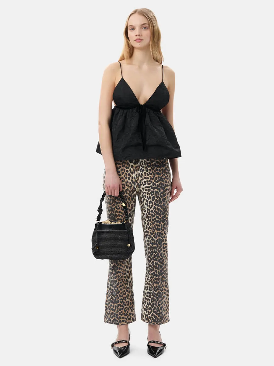 Betzy Cropped Jeans - Leopard