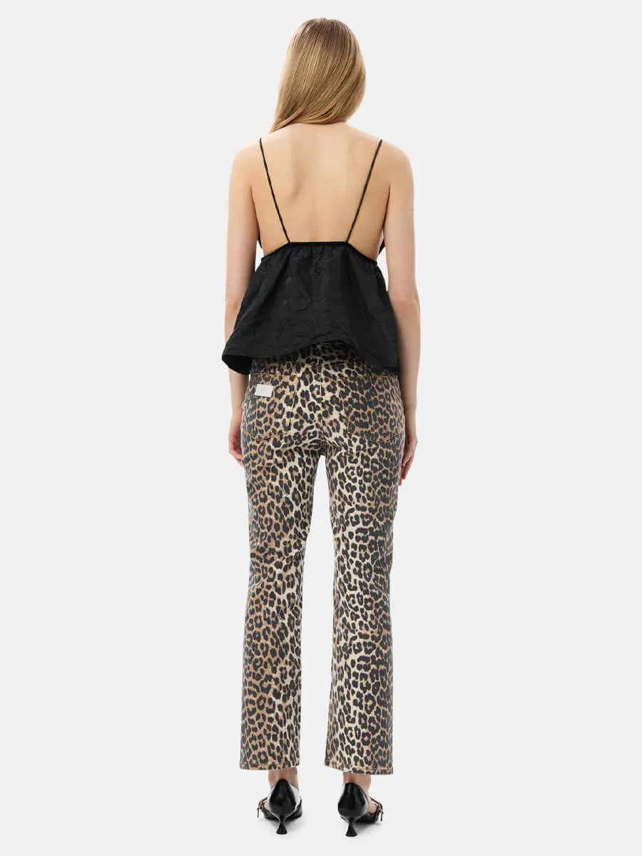 Betzy Cropped Jeans - Leopard
