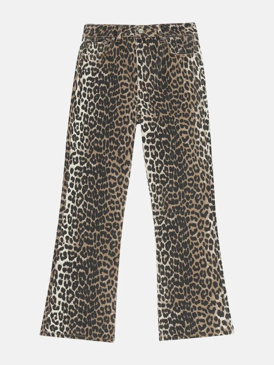 Betzy Cropped Jeans - Leopard