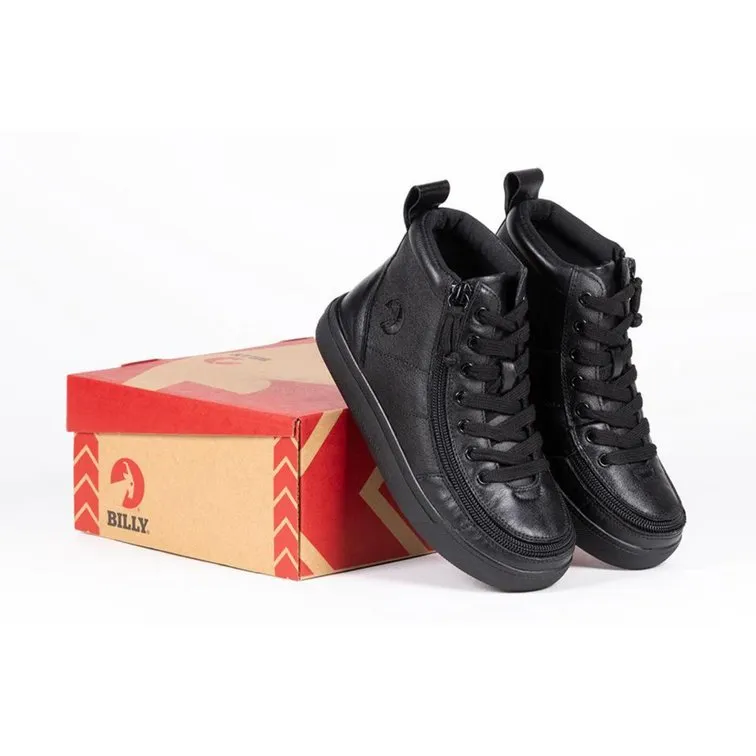 Billy Footwear (Toddlers) DR II Fit - High Top DR II Black Leather Shoes