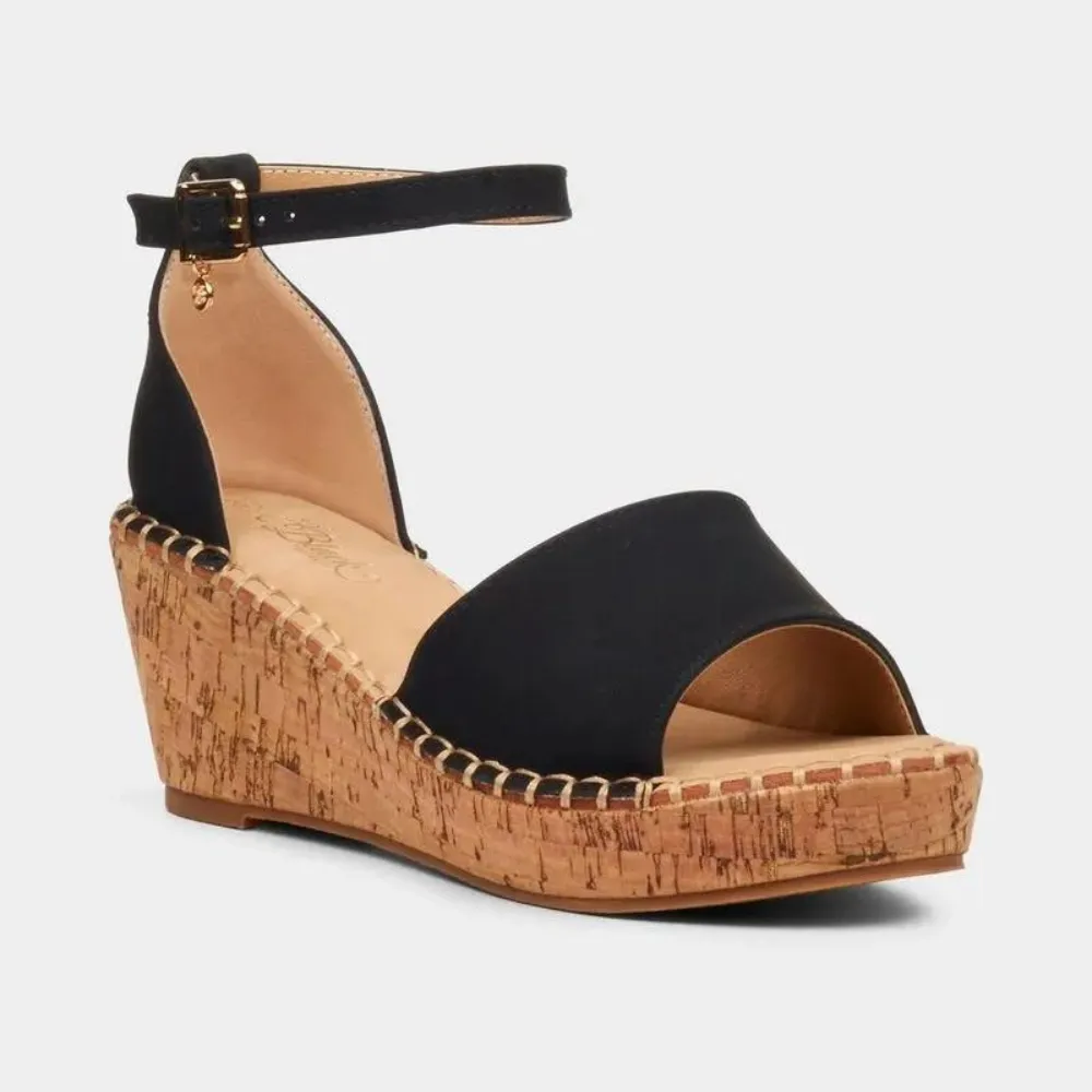 Black Open Toe Wedge - Jayda 5