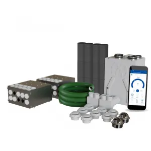Blauberg EC-SB-250-AK3 Komfort 3-Bed Flat or Apartment, Complete Vertical MVHR Heat Recovery Ventilation Kit