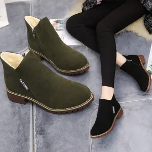 Boots Snow Boots Female Boots Warm Lace Flat