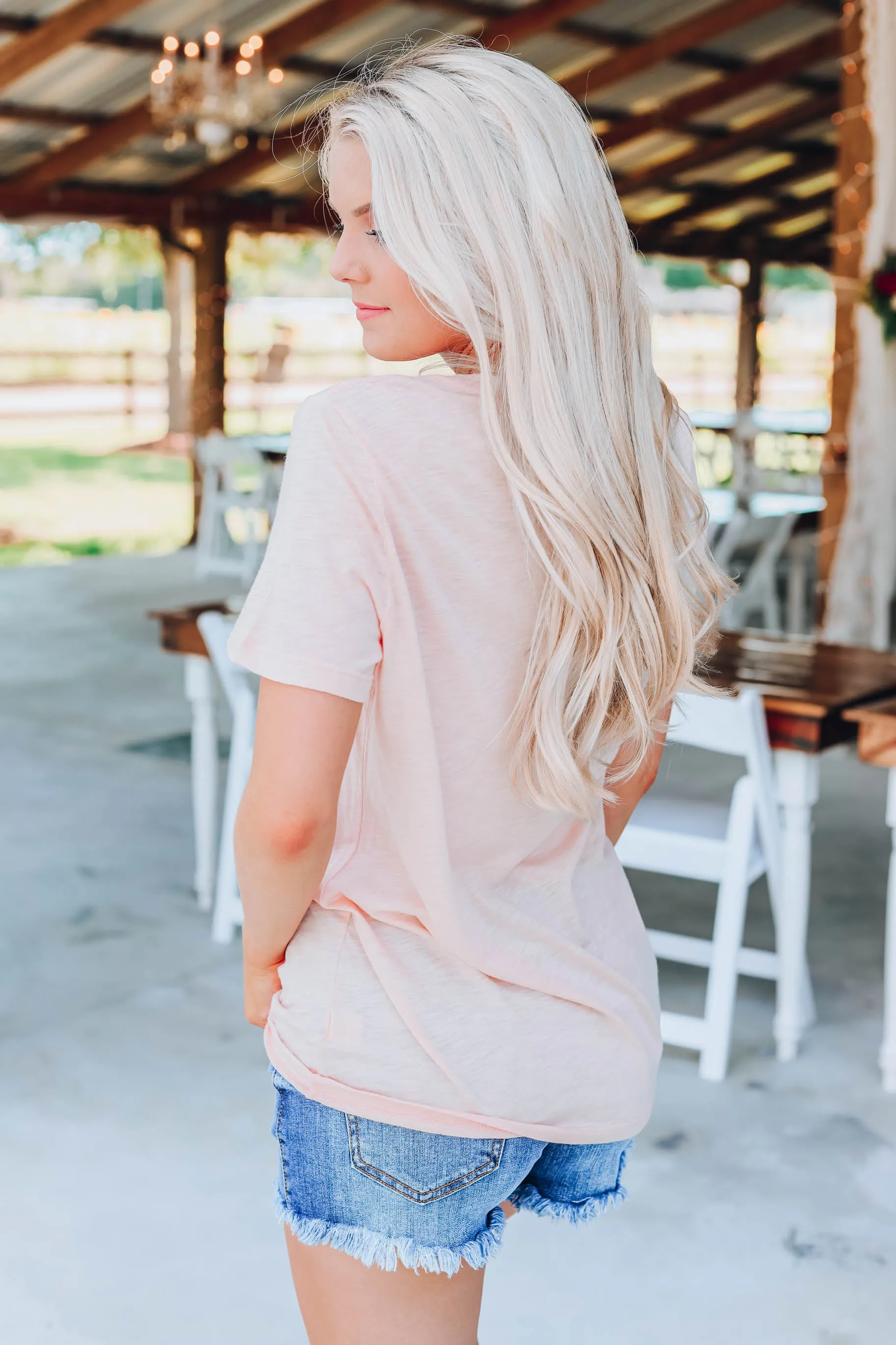 Brave Spirit Tiger Graphic Tee - Peach