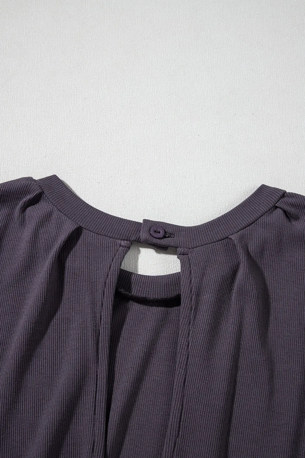Bristol Black Knit Open Back Cap Sleeve Drawstring Romper