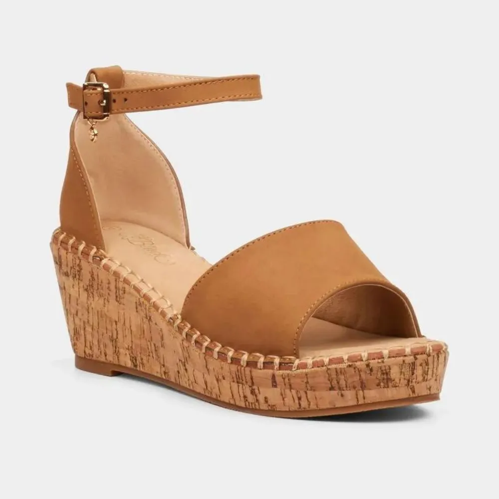Brown Open Toe Wedge - Jayda 5