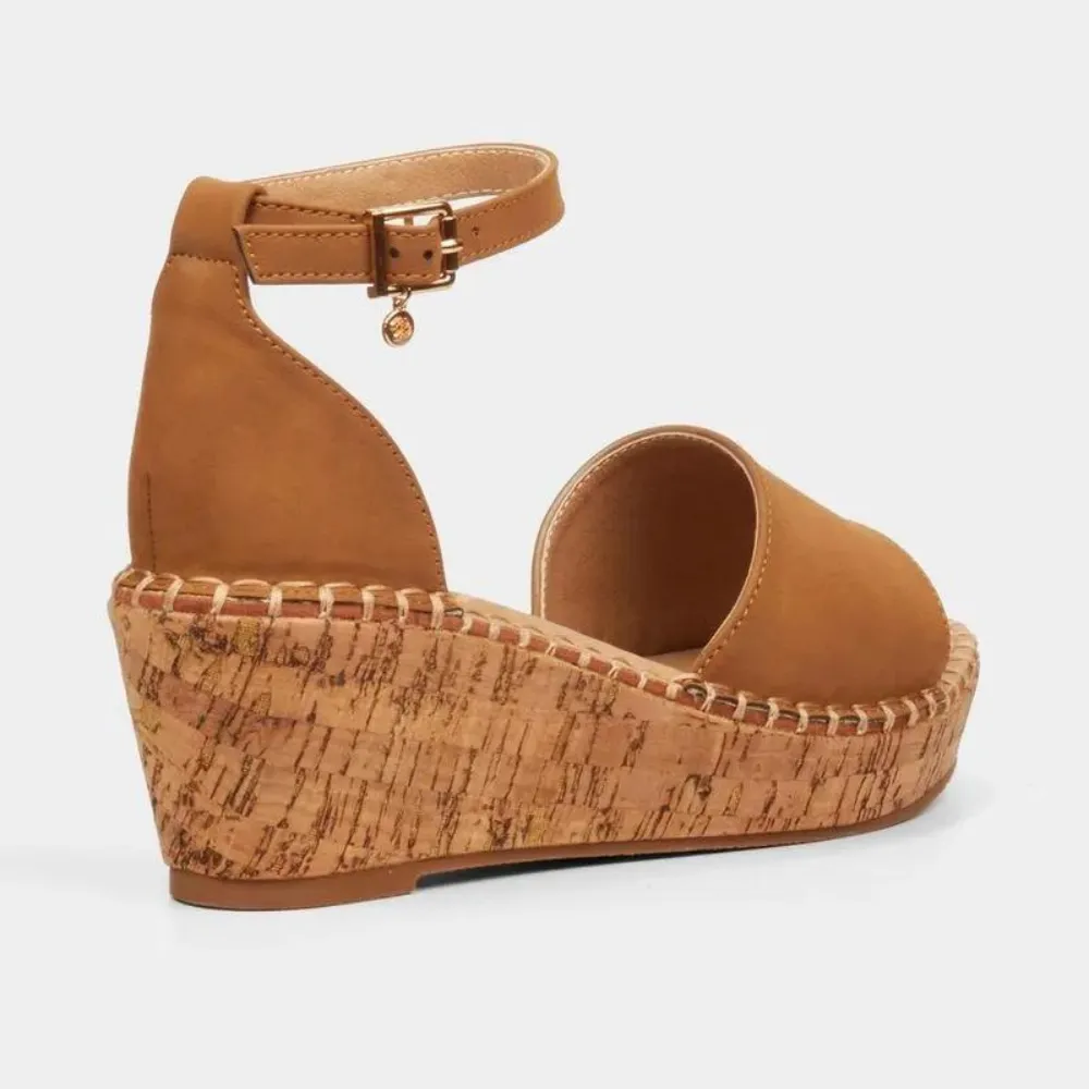 Brown Open Toe Wedge - Jayda 5