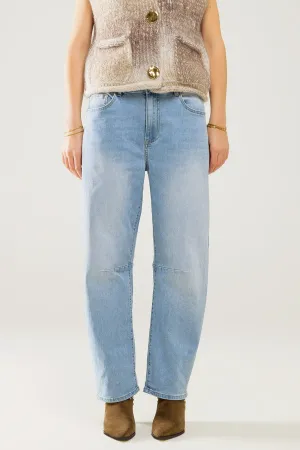 Bubble Wide Leg Jeans In Light Wash
