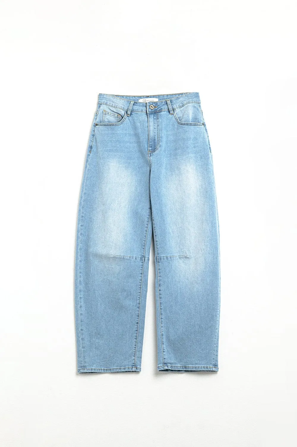 Bubble Wide Leg Jeans In Light Wash