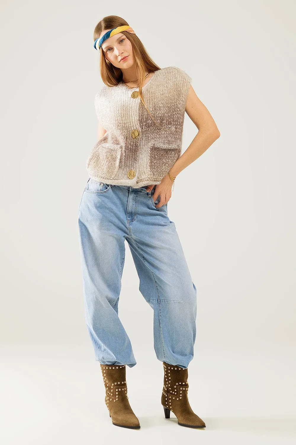 Bubble Wide Leg Jeans In Light Wash
