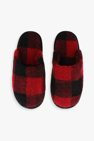 Buffalo Plaid Ladies Cabin Slippers