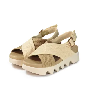 Capri Knit Strappy Sandals (Latte)