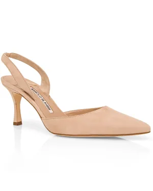 Carolyne Nude Suede Slingback Pump