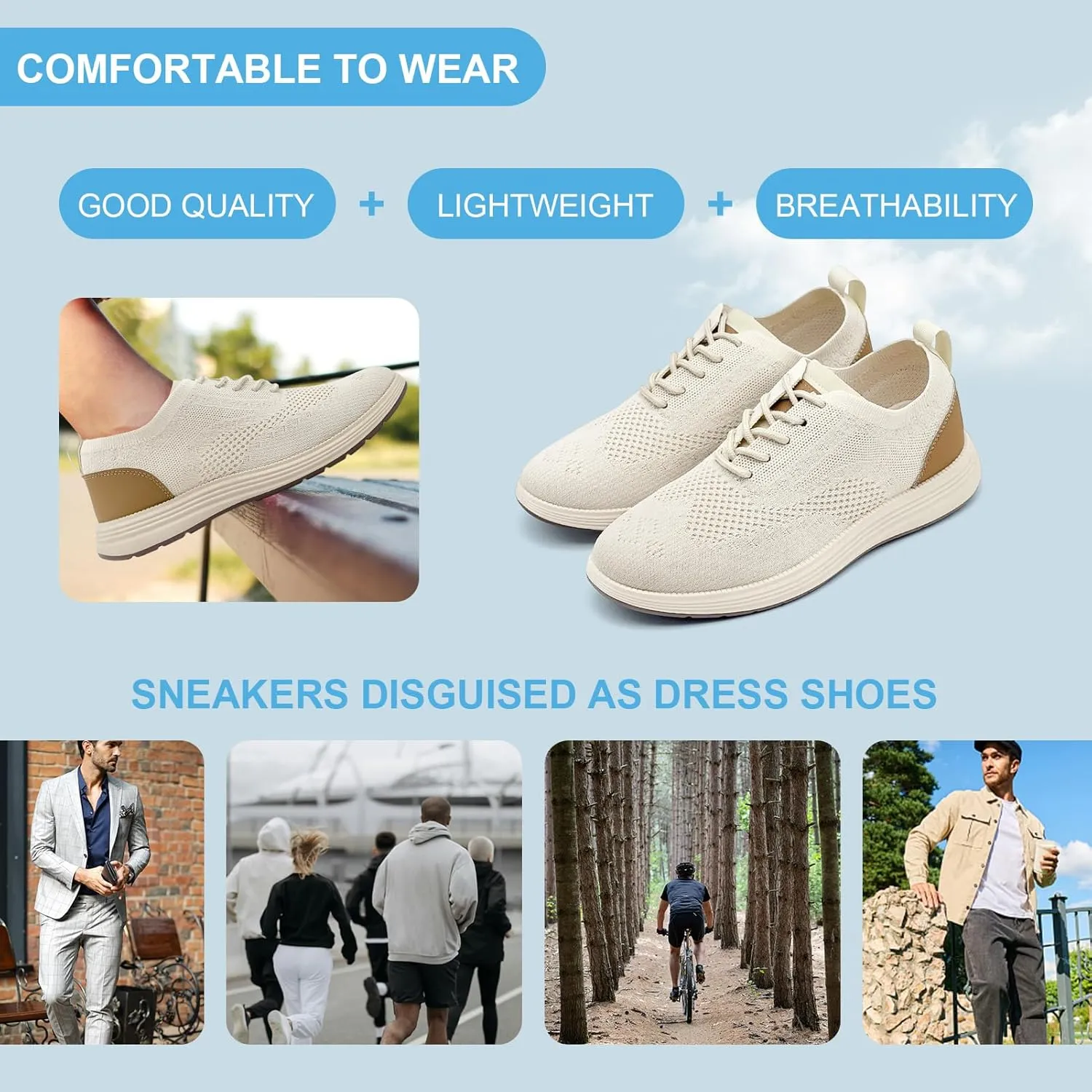 Casual Dress Shoes for Men Business Oxfords Fashion Sneakers Comfortable Loafers Mens Walking Shoes