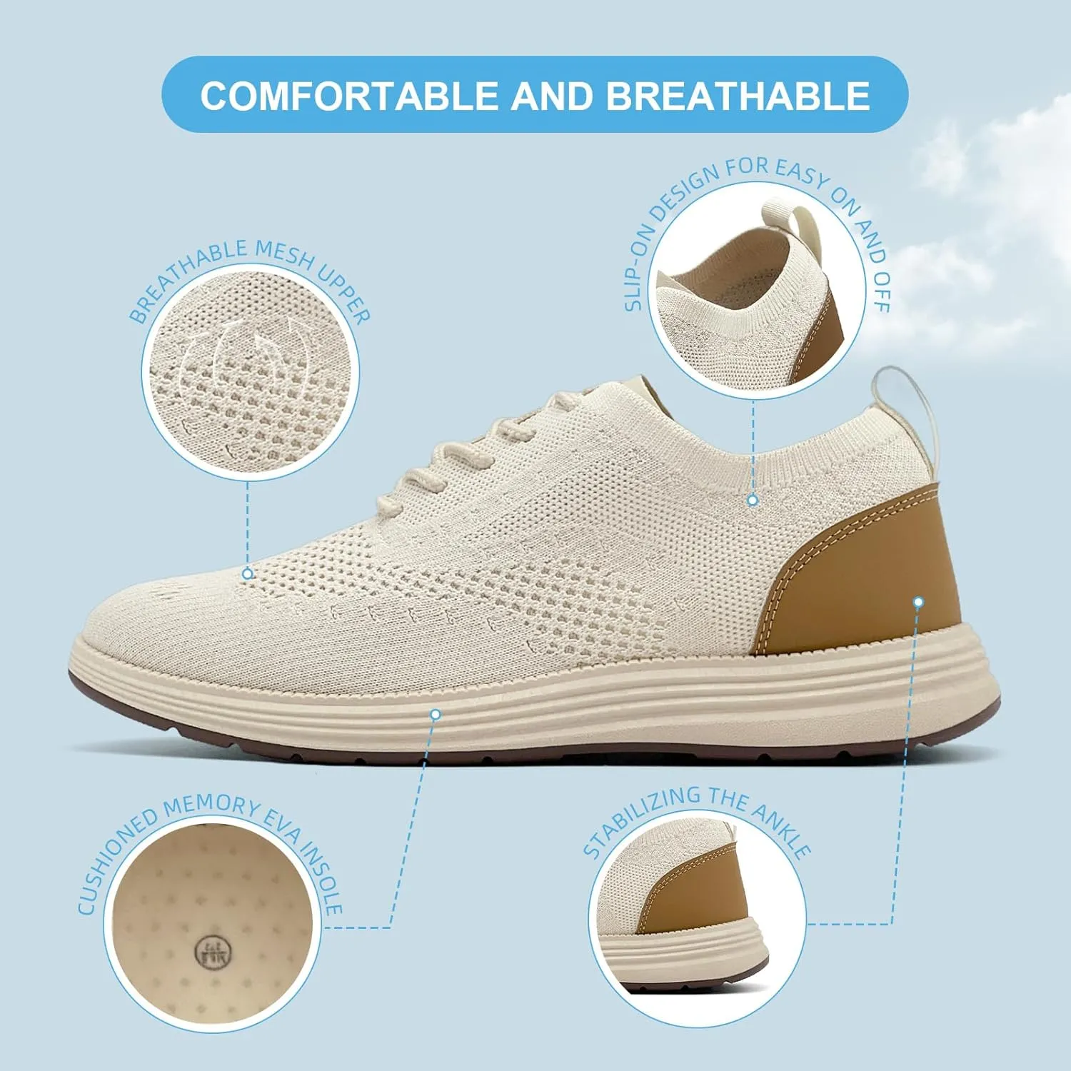 Casual Dress Shoes for Men Business Oxfords Fashion Sneakers Comfortable Loafers Mens Walking Shoes