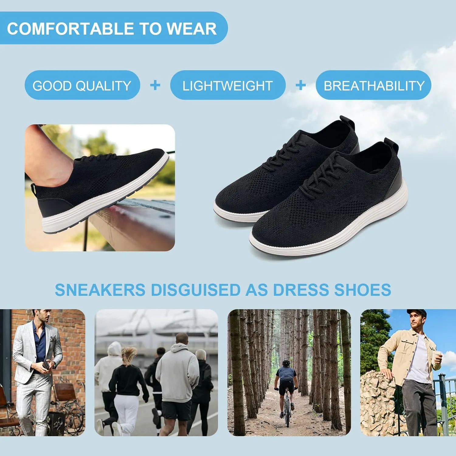 Casual Dress Shoes for Men Business Oxfords Fashion Sneakers Comfortable Loafers Mens Walking Shoes