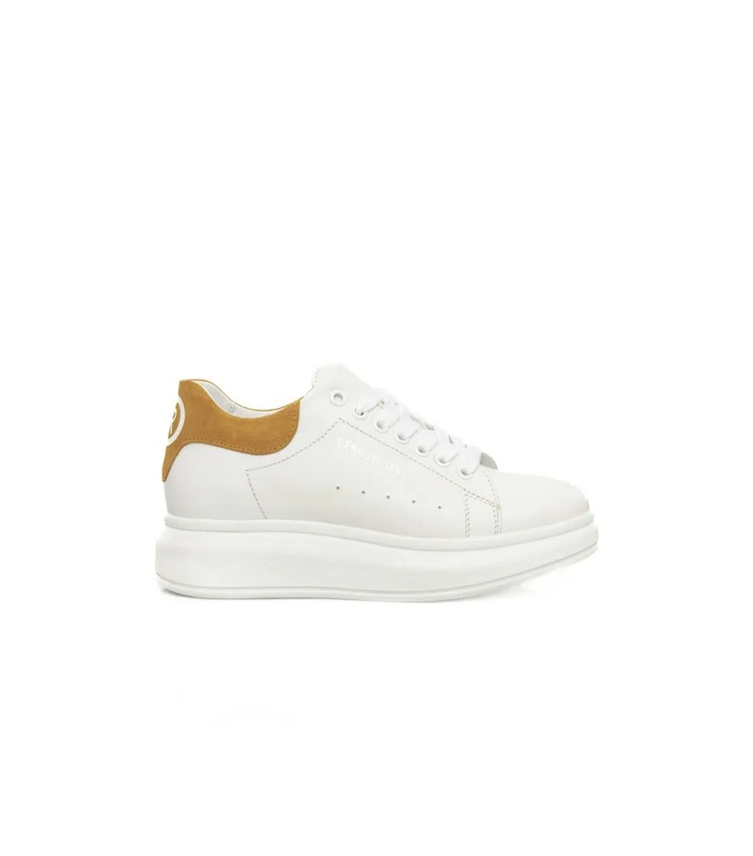 Cerruti 1881 Witte Leren Dames Sneakers met Platform