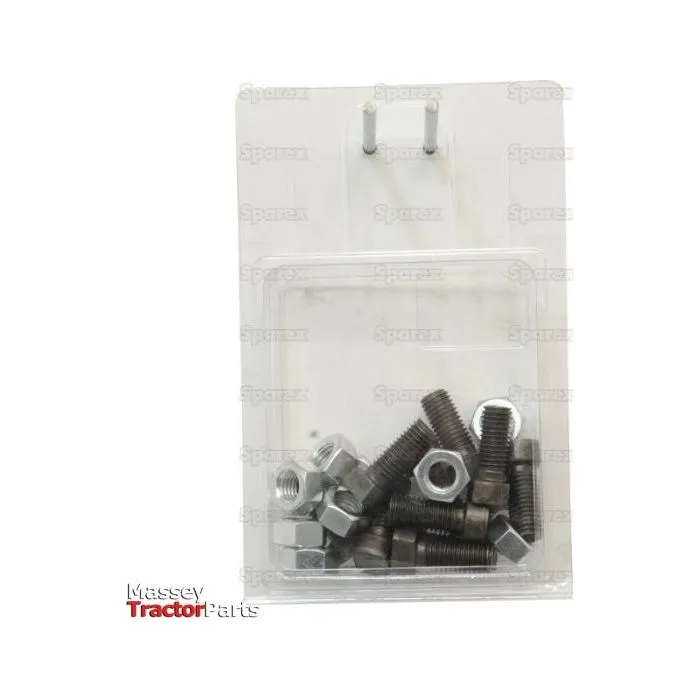 Conical Head Bolt 2 Flats With Nut (TC2M) - M12x35mm, Tensile strength 12.9 (12 pcs. Agripak) | Sparex Part No.S.21450