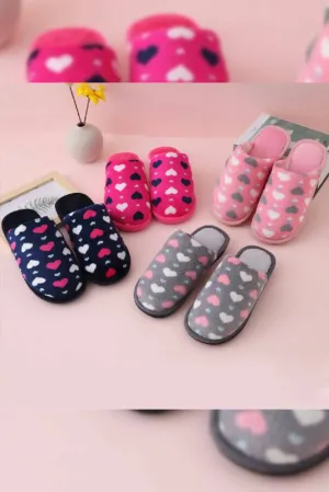 Contrast Heart Mule Slippers