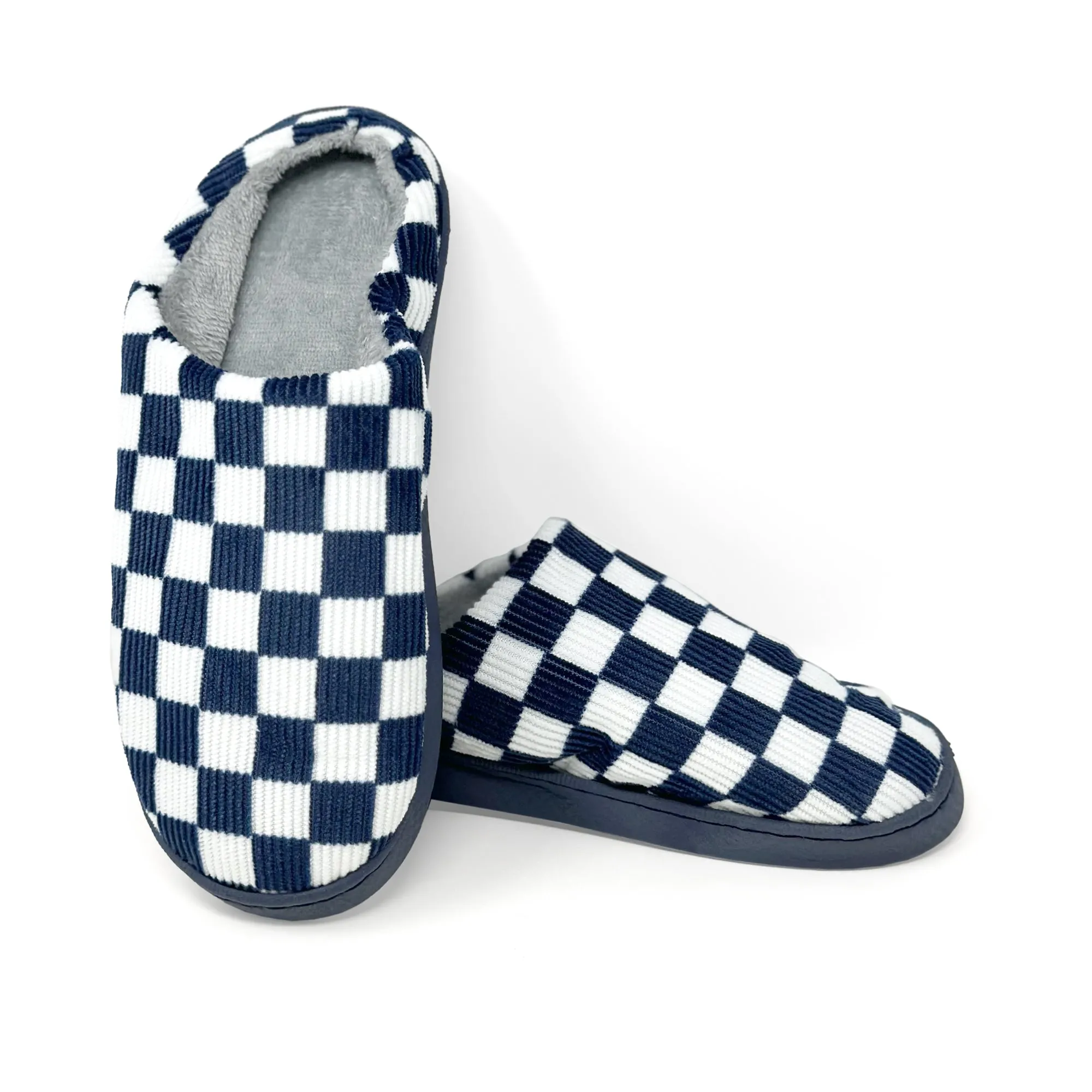 Corduroy Check Slippers