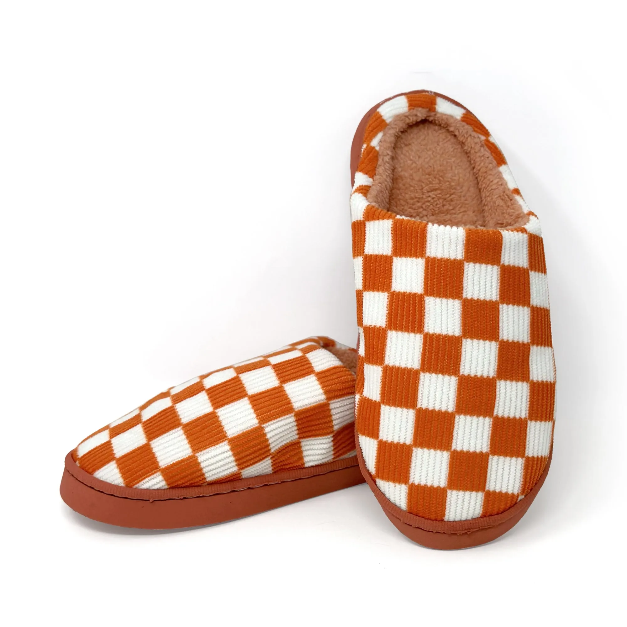 Corduroy Check Slippers