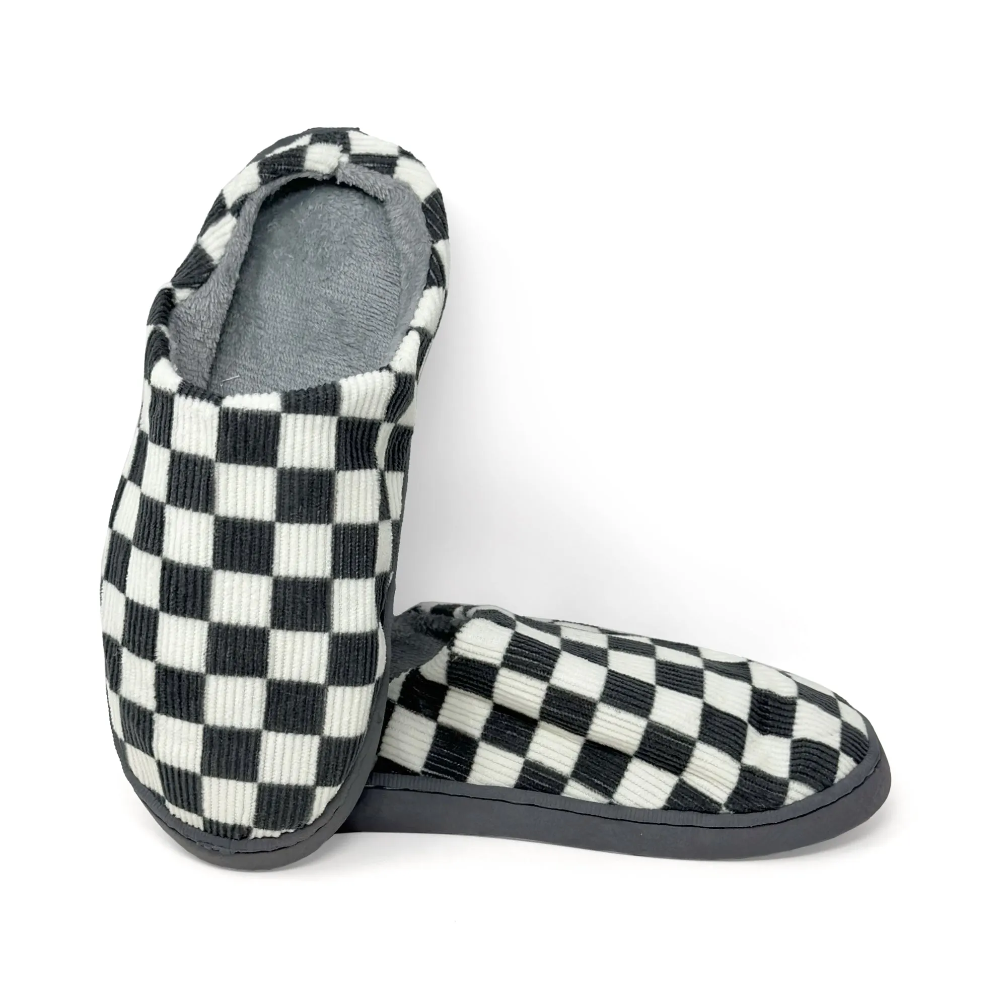 Corduroy Check Slippers