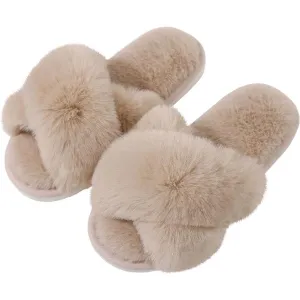 Cozy Cross Strap Indoor Slippers For Women
