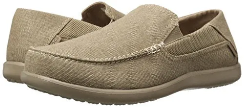 crocs Men's Santa Cruz 2 Luxe M Slip-On Loafer, Khaki/Khaki, 10 M US