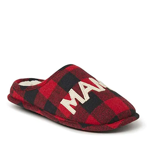 Dearfoams Women's Mama Bear Slipper, Buffalo Plaid, Medium